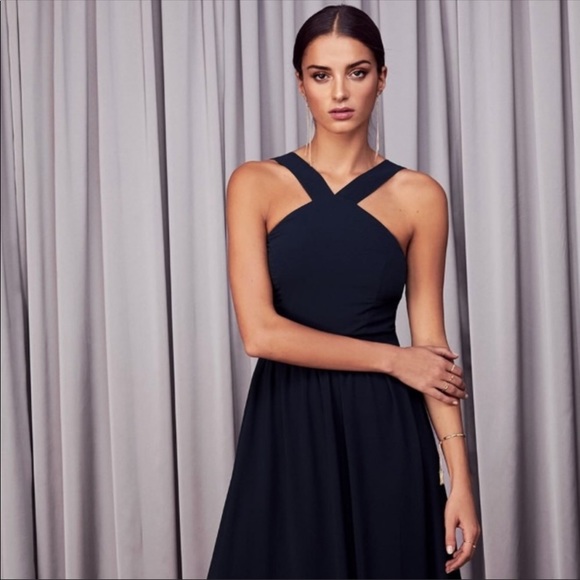 air of romance navy blue maxi dress